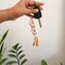 Macrame Daisy Flower Keychain Charm, Handmade Purse Key Accessory, Aesthetic Boho Gift for Women, Trendy Floral Bridal Shower Keyring Gift product 4